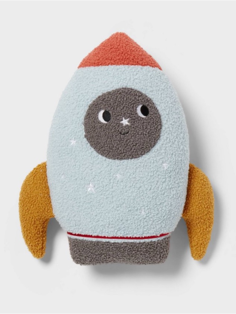 Pillowfort Sherpa Rocket Plush - Light Blue, Mustard & Coral